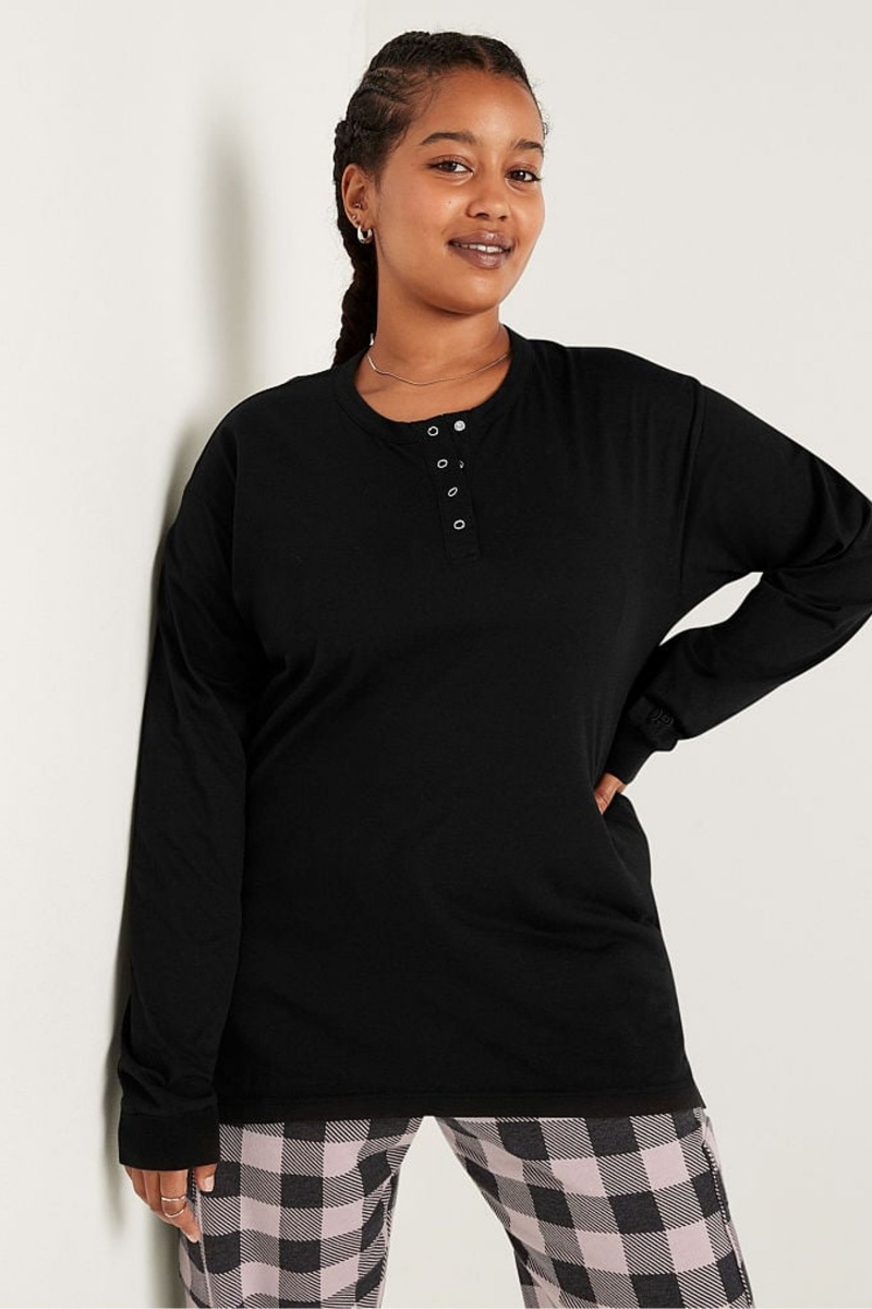 Victoria\'s Secret Long Sleeve T-Shirt Noir | MYQS-74865