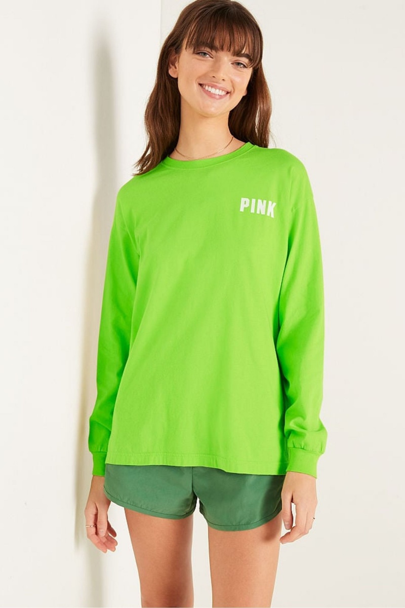 Victoria\'s Secret Long Sleeve T-Shirt Vert | GXBO-08351