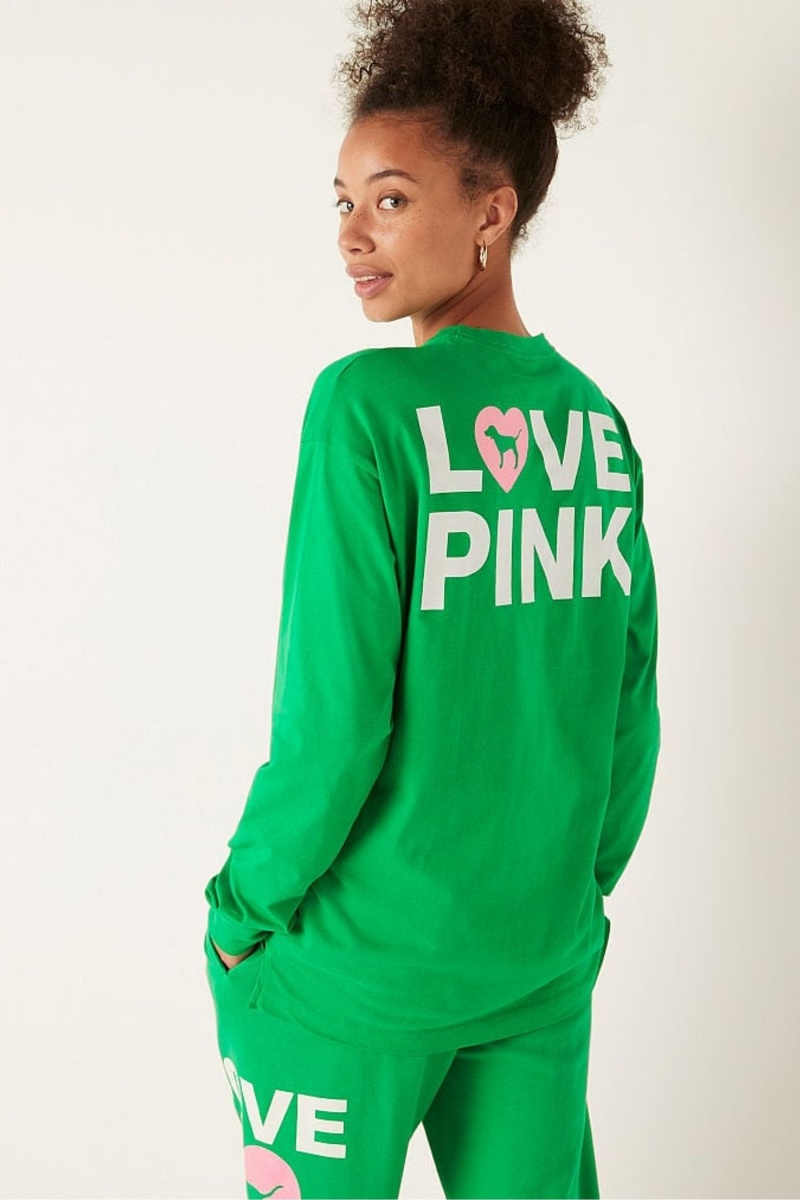 Victoria's Secret Long Sleeve T-Shirt Vert | DBQE-13089