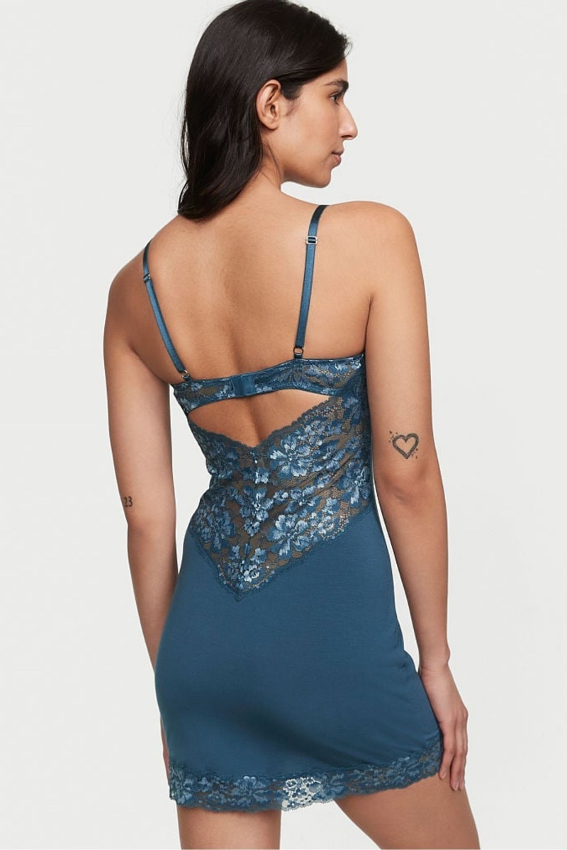 Victoria's Secret Modal Slip Robe Bleu | KXCG-94127