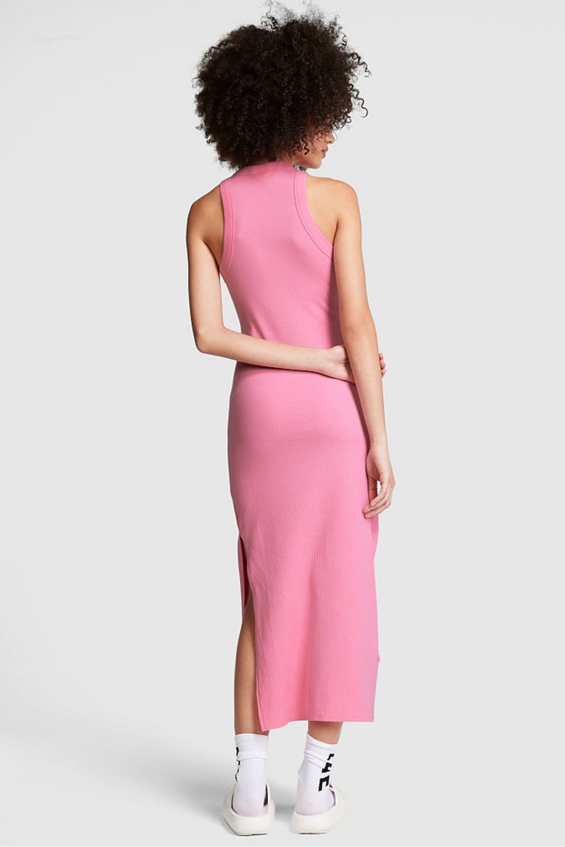 Victoria's Secret Nervuré Midi Robe Rose | LKFA-20534