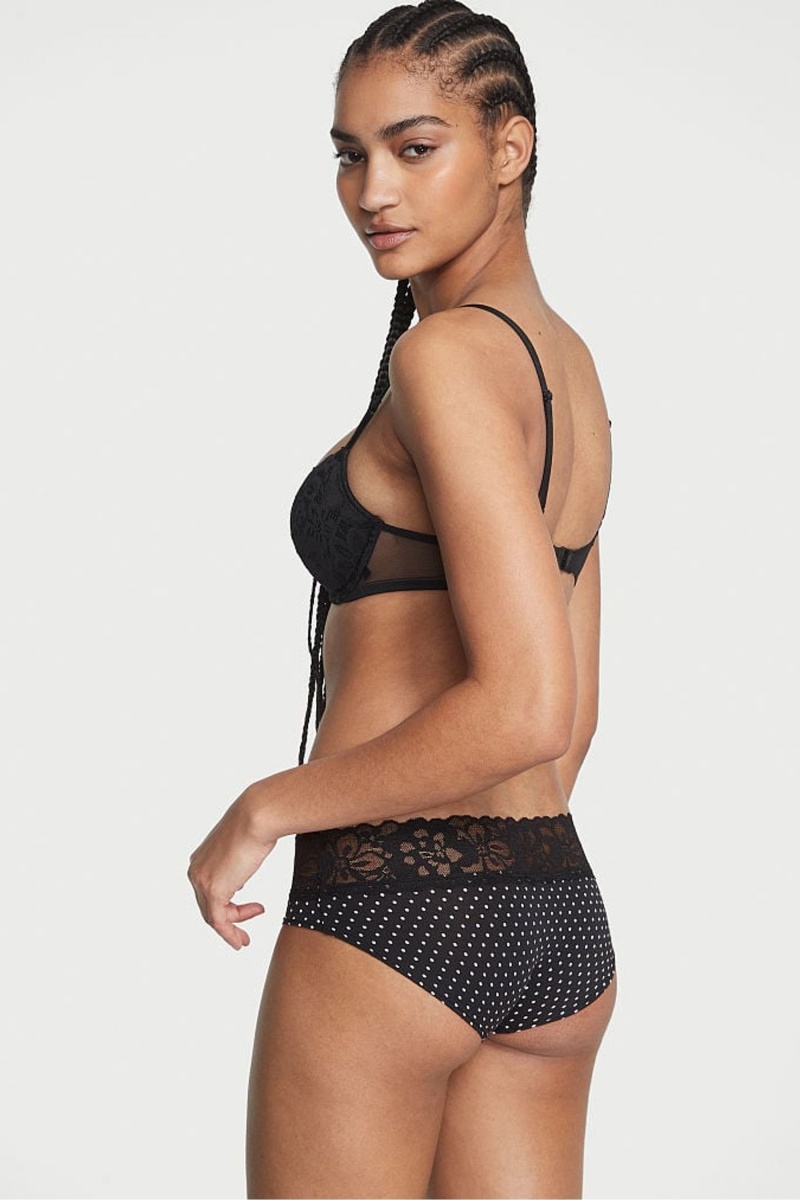 Victoria's Secret No-Show Dentelle Taille Hipster Knickers Noir | WUQB-79018