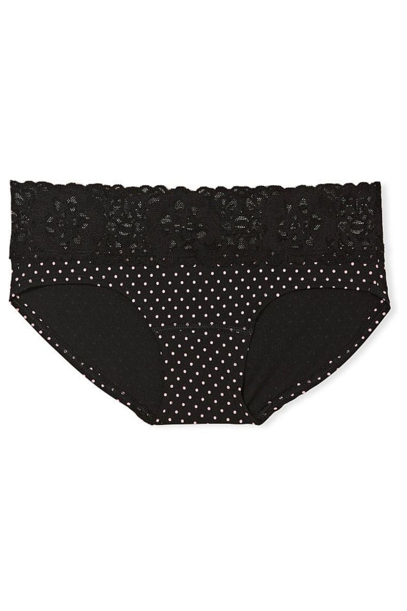 Victoria's Secret No-Show Dentelle Taille Hipster Knickers Noir | WUQB-79018