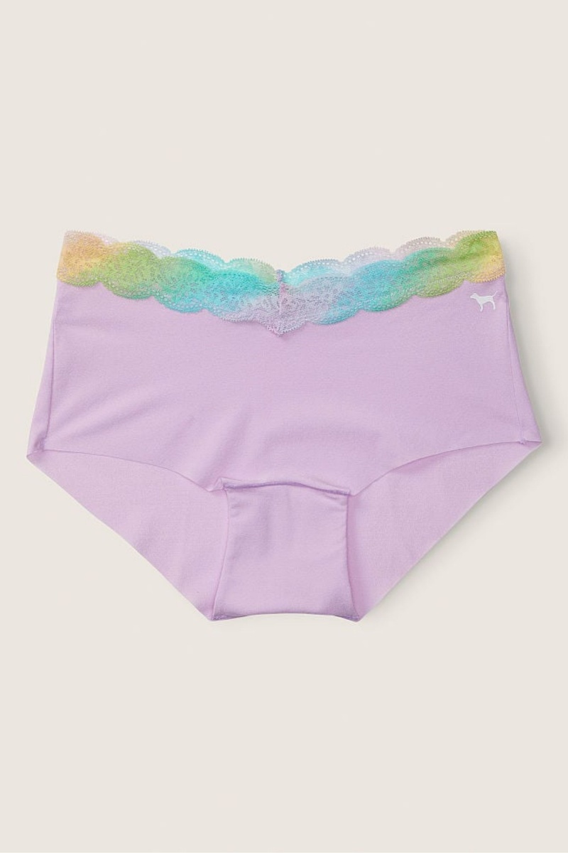 Victoria\'s Secret No-Show No-Show Boyshort Knickers Misty Lilac With Gradient Lace | YOLX-87419