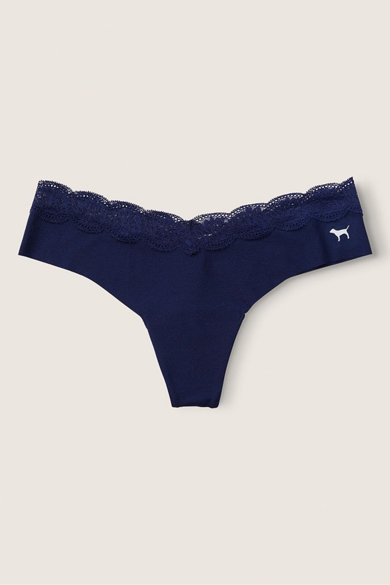 Victoria's Secret No-Show No Show Dentelle Trim Lanières Knickers Bleu | SHMU-94237