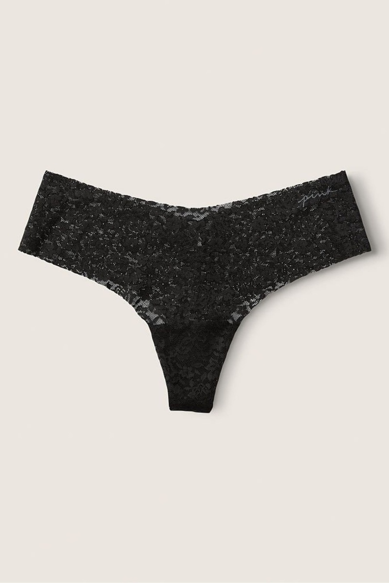 Victoria\'s Secret No-Show No Show Lanières Dentelle Knickers Noir | DZER-23965