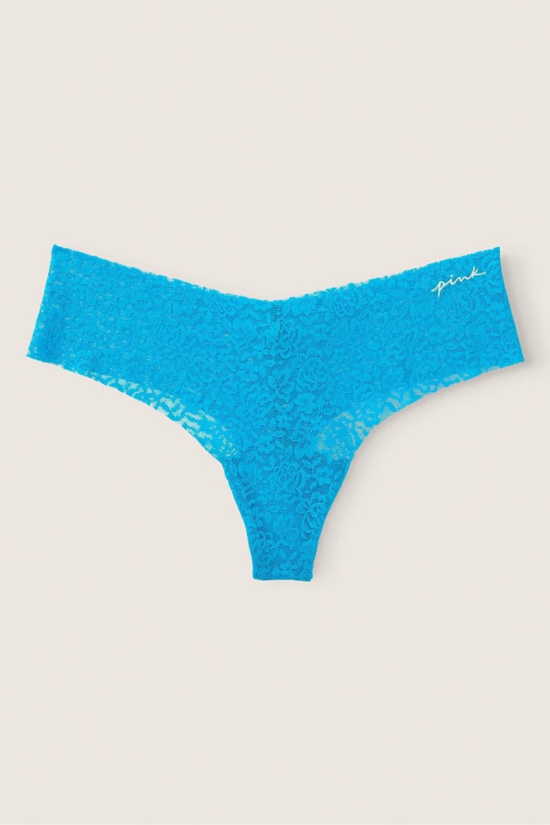 Victoria's Secret No-Show No Show Lanières Dentelle Knickers Bleu | SKIV-70925