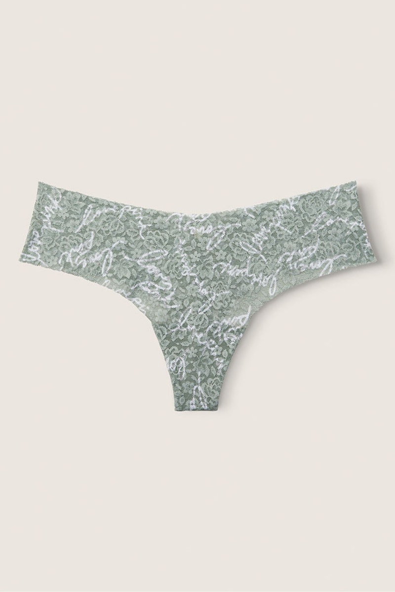 Victoria\'s Secret No Show Lanières Dentelle Knickers Bleu | RIVA-95207