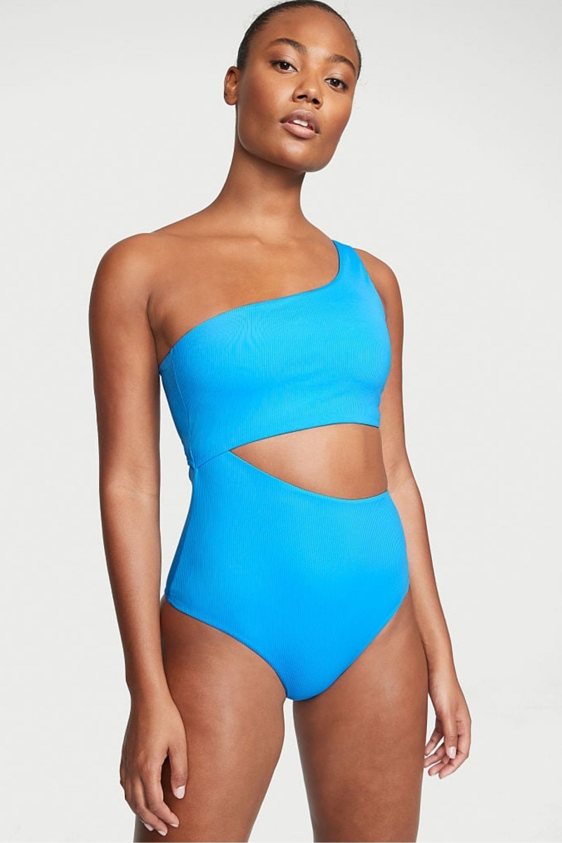 Victoria\'s Secret One Shoulder Swimsuit Bleu | MLAF-16027