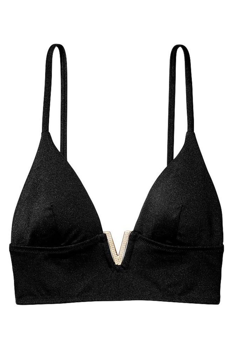 Victoria's Secret Plunge Triangle Bikini Top Noir | BCTX-38509