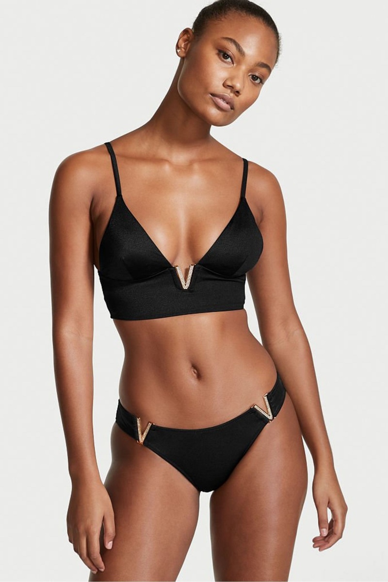 Victoria\'s Secret Plunge Triangle Bikini Top Noir | BCTX-38509