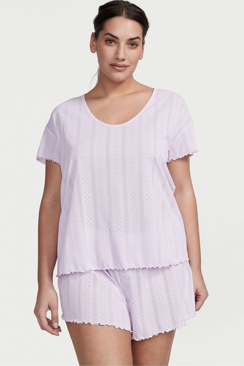 Victoria\'s Secret Pointelle Corta Pyjama Set Violette | LIJG-21307