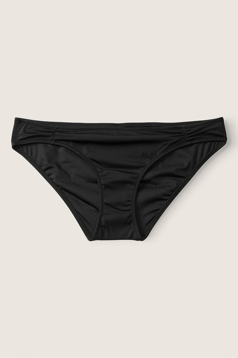 Victoria's Secret Ruched Front Bikini Bottoms Noir | LVNW-90751