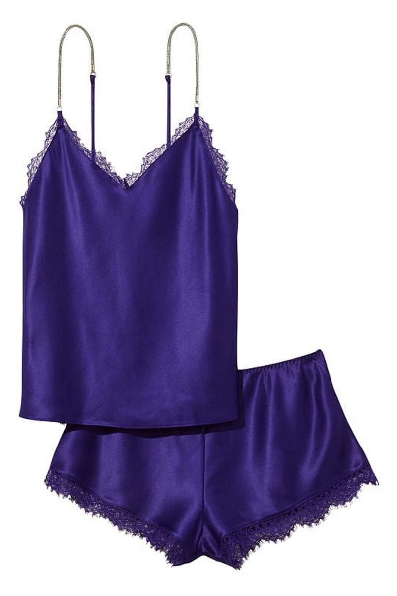 Victoria's Secret Satin Dentelle Back Cami Set Night Ocean | YGNE-23458