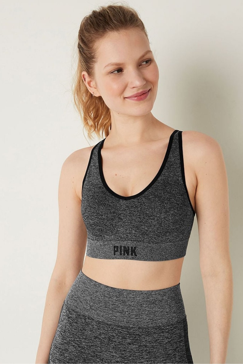 Victoria\'s Secret Seamless Active Seamless Air Medium Impact Sports Bra Noir | BPGA-45820