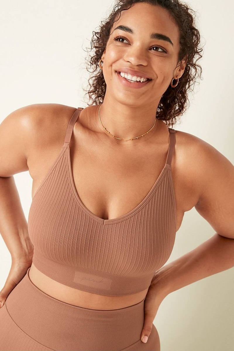 Victoria\'s Secret Seamless Lightly Doublée Low Impact Sports Bra Rose | TJFI-10349