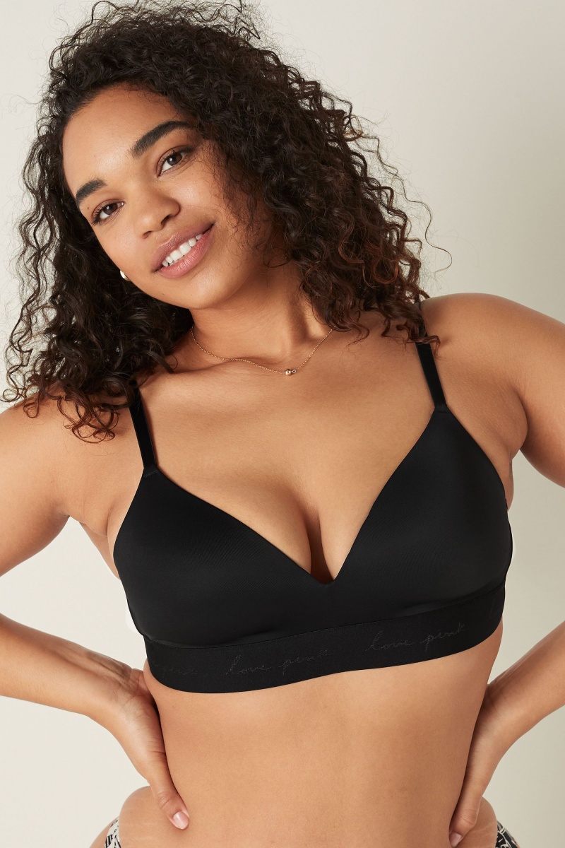 Victoria\'s Secret Seamless Seamless Lightly Doublée Low Impact Racerback Sports Bra Noir | LAIK-48371