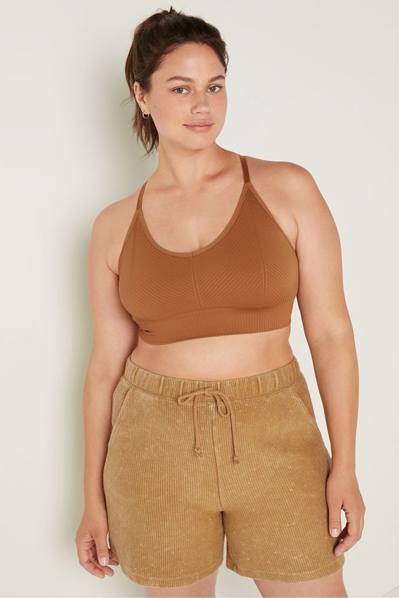 Victoria\'s Secret Seamless Seamless Lightly Doublée Low Impact Sports Bra Marron | EAVP-42895