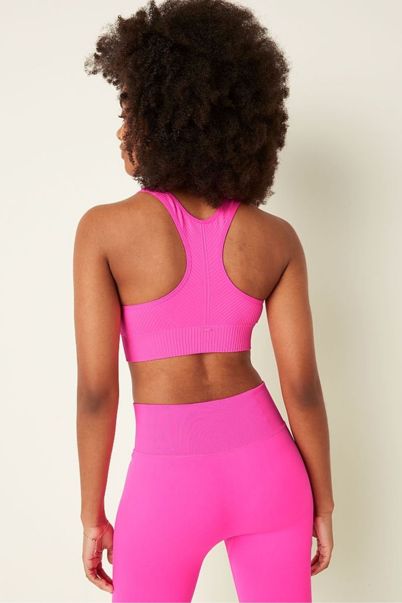 Victoria's Secret Seamless Seamless Lightly Doublée Low Impact Racerback Sports Bra Rose | OZGV-19307