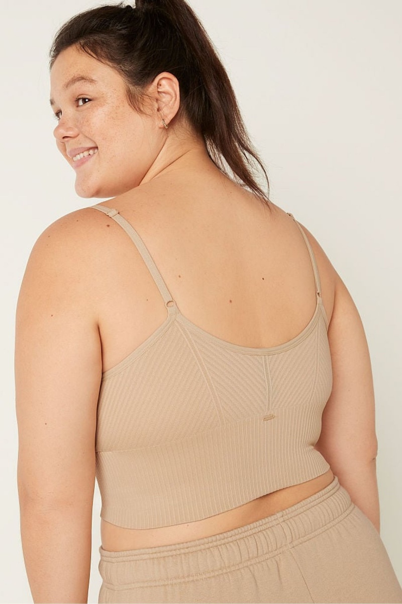 Victoria's Secret Seamless Seamless Lightly Doublée Low Impact Sport Crop Top Sable Clair | YPRD-10496