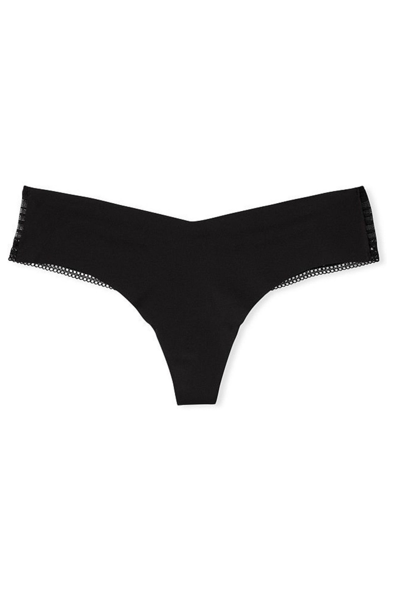 Victoria's Secret Sexy Illusions by Victorias Secret Dentelle No Show Lanières Knickers Noir | SQTK-74130