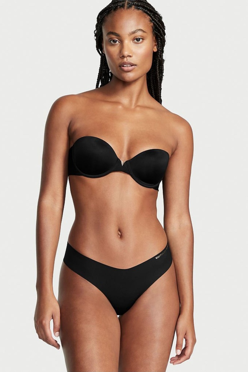 Victoria\'s Secret Sexy Illusions by Victorias Secret Smooth Lightly Doublée Multiway Strapless Bra Noir | HKIX-89072