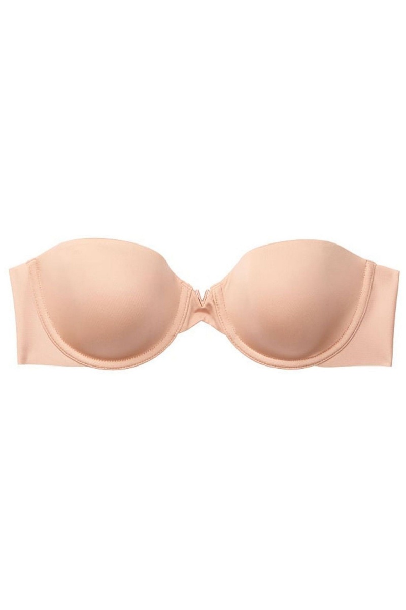 Victoria\'s Secret Sexy Illusions by Victorias Secret Smooth Lightly Doublée Multiway Strapless Bra Cameo Nude | NGMV-97854