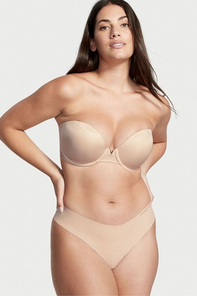 Victoria's Secret Sexy Illusions by Victorias Secret Smooth Multiway Strapless Push Up Bra Champagne Nude | OMZP-20695