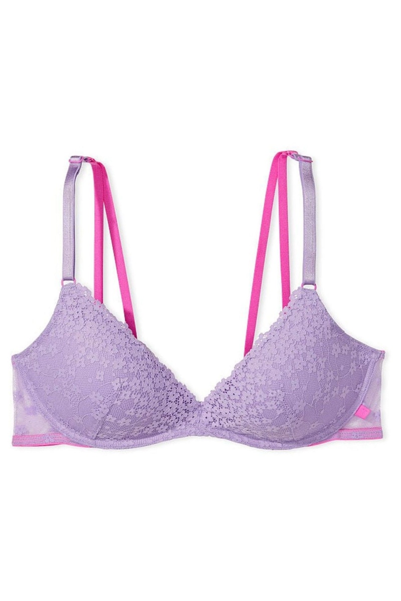 Victoria's Secret Sexy Tee Sexy T-Shirt Non Wired Push Up Bra Dentelle Bra Violette | FLMP-53170