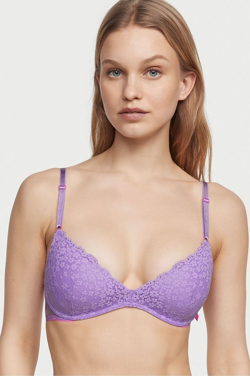 Victoria\'s Secret Sexy Tee Sexy T-Shirt Non Wired Push Up Bra Dentelle Bra Violette | FLMP-53170