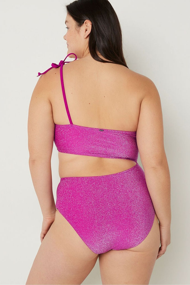 Victoria's Secret Shimmer One Shoulder Swimsuit Rose | VDFI-04395