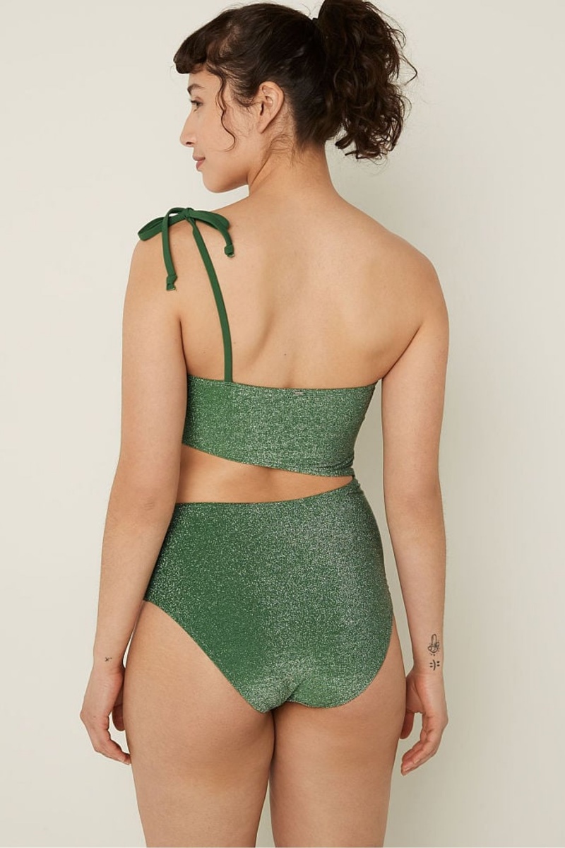 Victoria's Secret Shimmer One Shoulder Swimsuit Vert | WUKV-87345