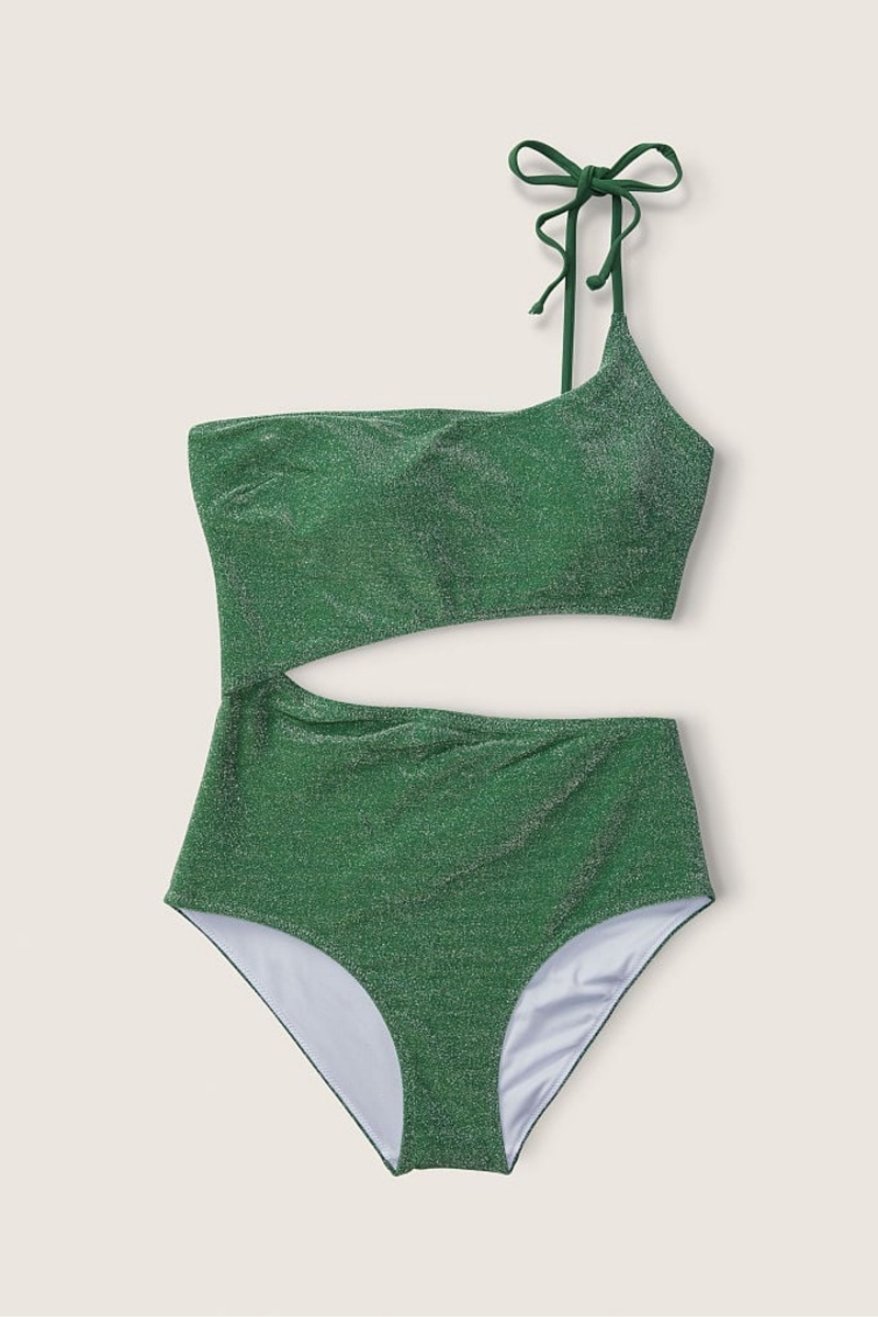 Victoria's Secret Shimmer One Shoulder Swimsuit Vert | WUKV-87345