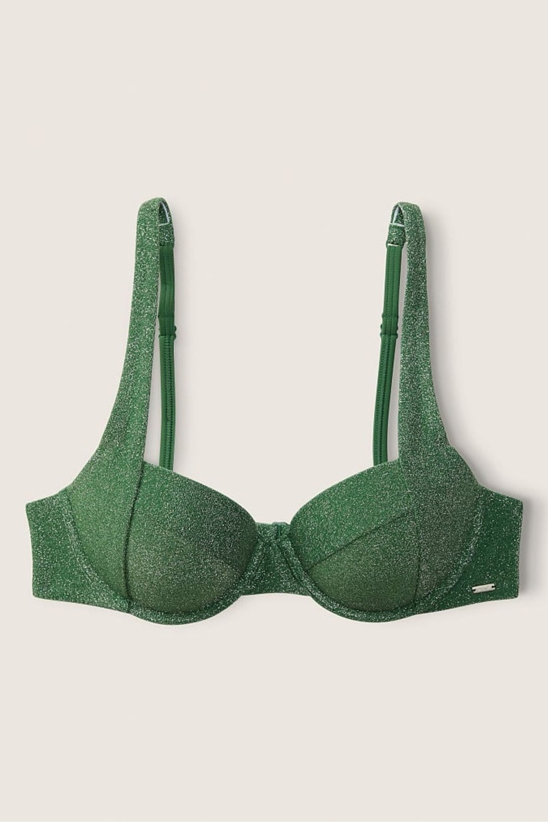 Victoria's Secret Shimmer Push Up Bikini Top Vert | LGOV-90258