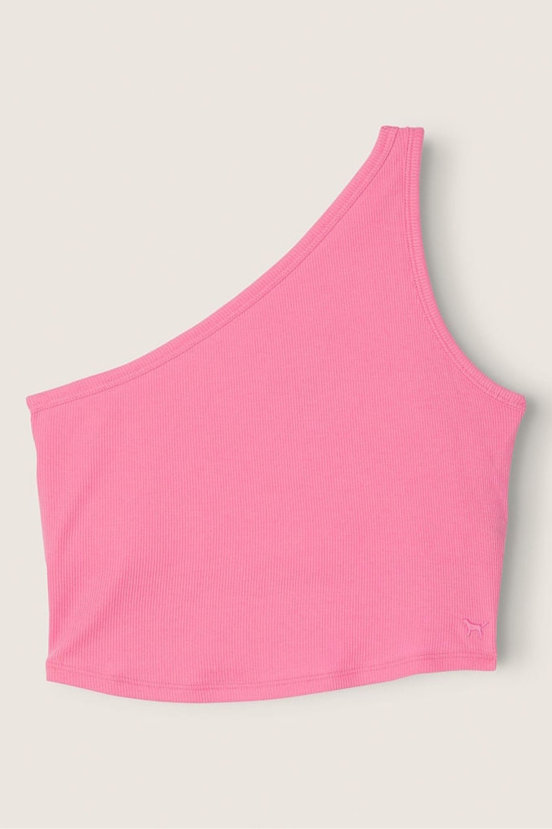 Victoria's Secret Shrunken One Shoulder Shelf Tank Rose | BPGV-56803