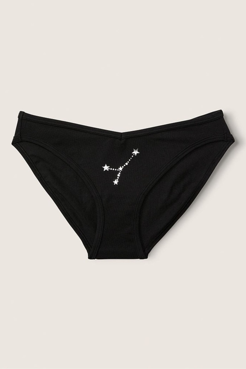 Victoria\'s Secret Stretch Coton Astrology Coton Bikini Knickers Noir | ARFT-27493