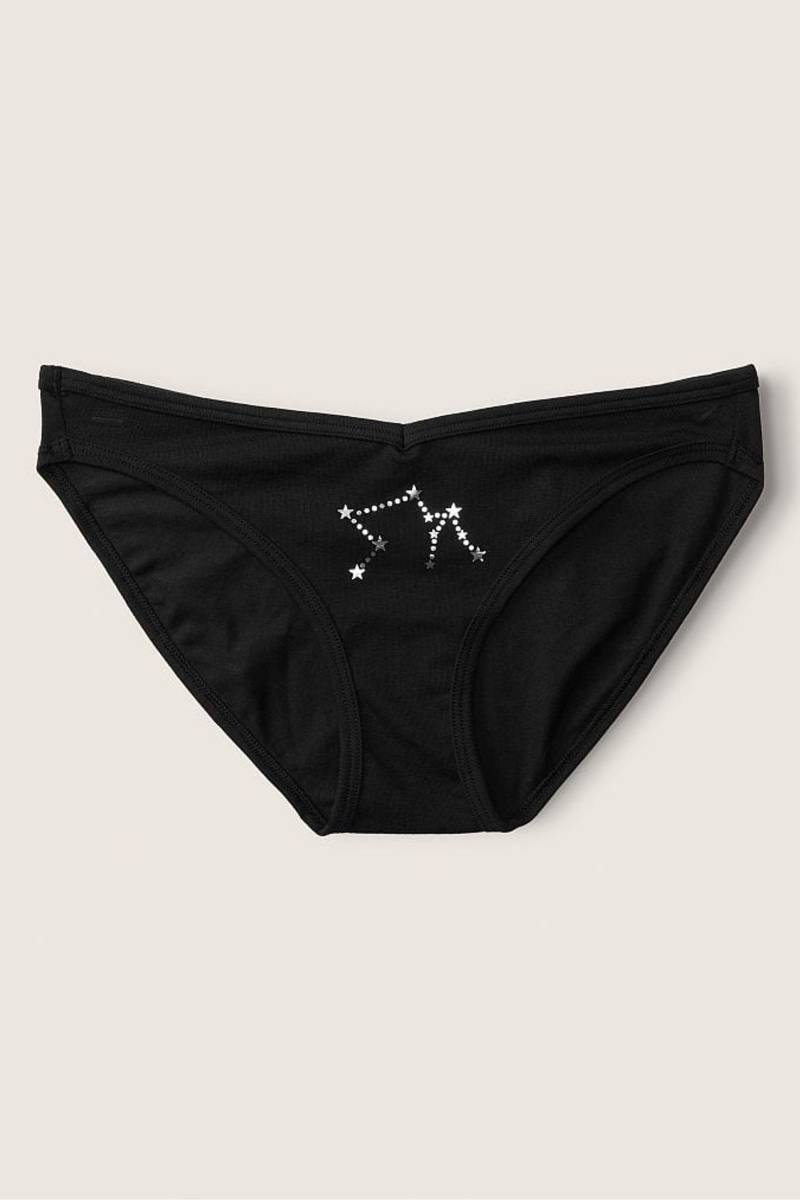 Victoria\'s Secret Stretch Coton Astrology Coton Bikini Knickers Noir | TXUN-92134