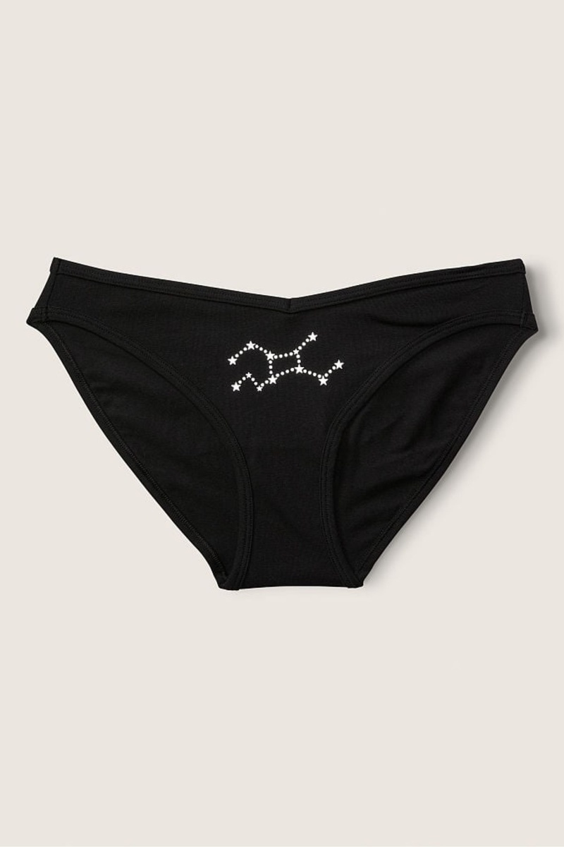 Victoria\'s Secret Stretch Coton Astrology Coton Bikini Knickers Noir | YONR-34598