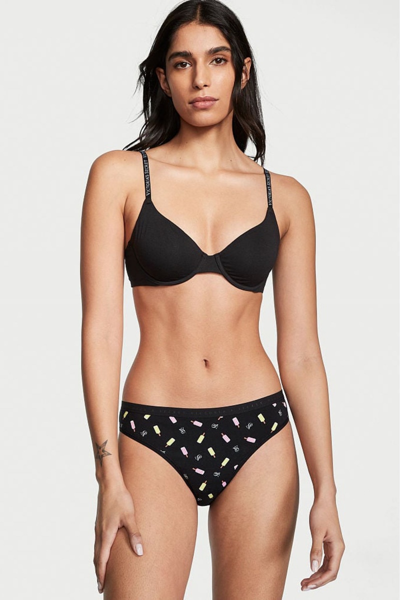 Victoria\'s Secret Stretch Coton Coton Bikini Knickers Noir | LVBD-02738