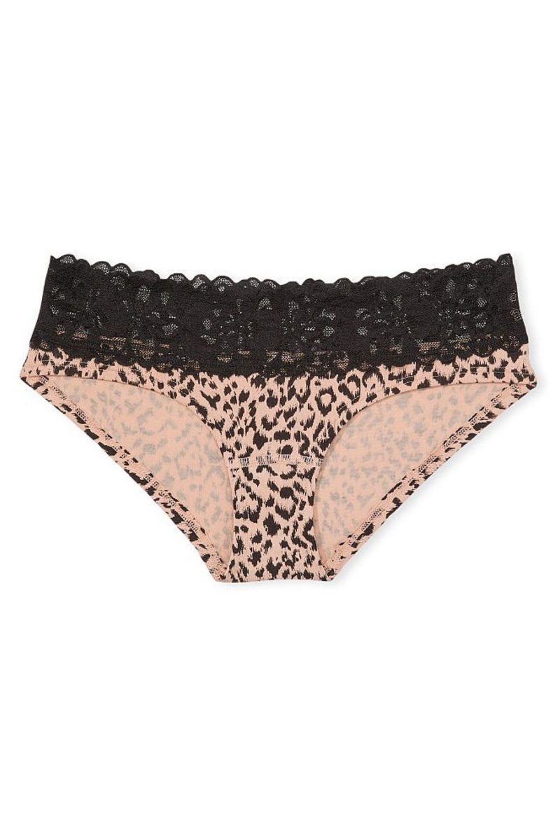 Victoria's Secret Stretch Coton Coton Dentelle Taille Hipster Knickers Marron | GZNK-84395