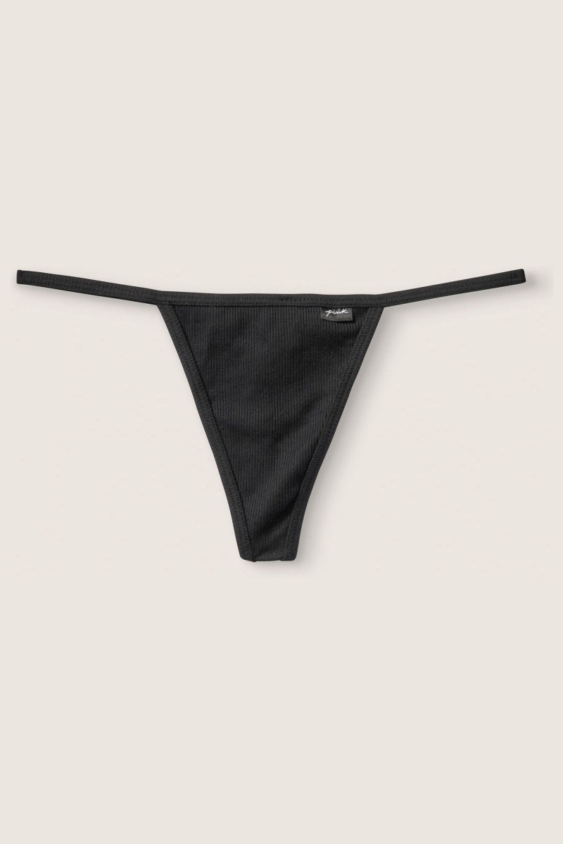 Victoria\'s Secret Stretch Coton Coton G String Knickers Noir | VXEG-46958