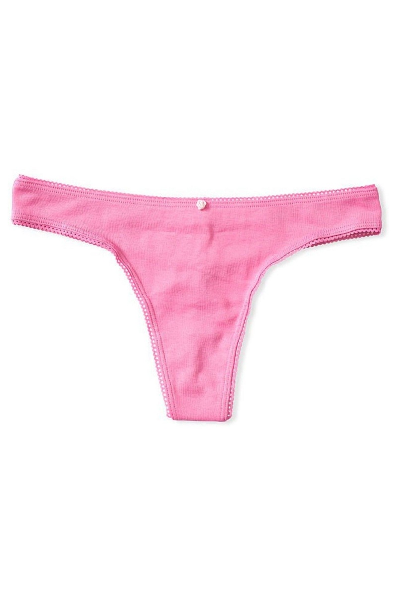 Victoria's Secret Stretch Coton Coton Lanières Knickers Rose | WUNT-37952