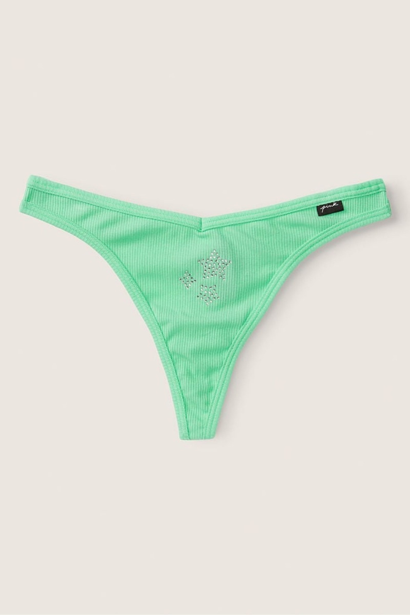 Victoria's Secret Stretch Coton Coton Lanières Knicker Vert | TNFI-31728