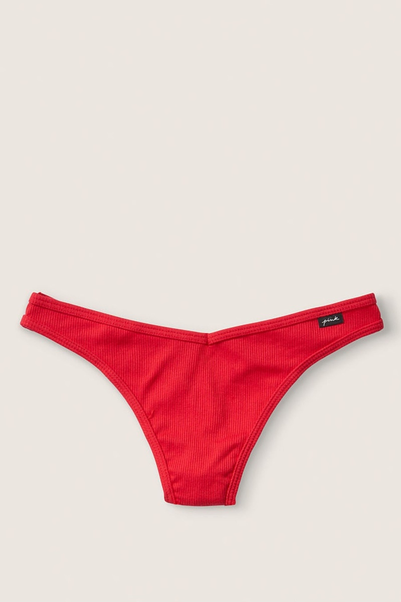 Victoria\'s Secret Stretch Coton Coton Lanières Knickers Rouge Rouge | HXWJ-45236