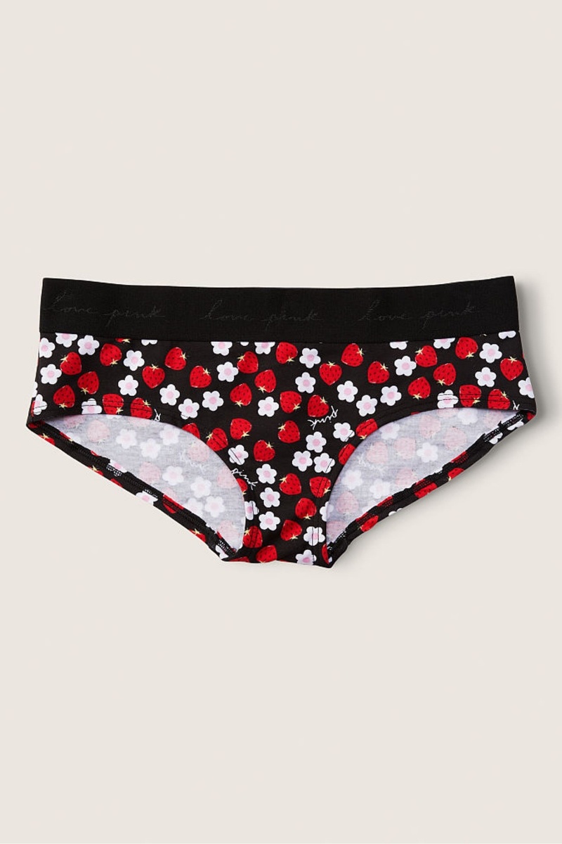 Victoria\'s Secret Stretch Coton Coton Logo Hipster Knickers Noir | ZJGD-59427