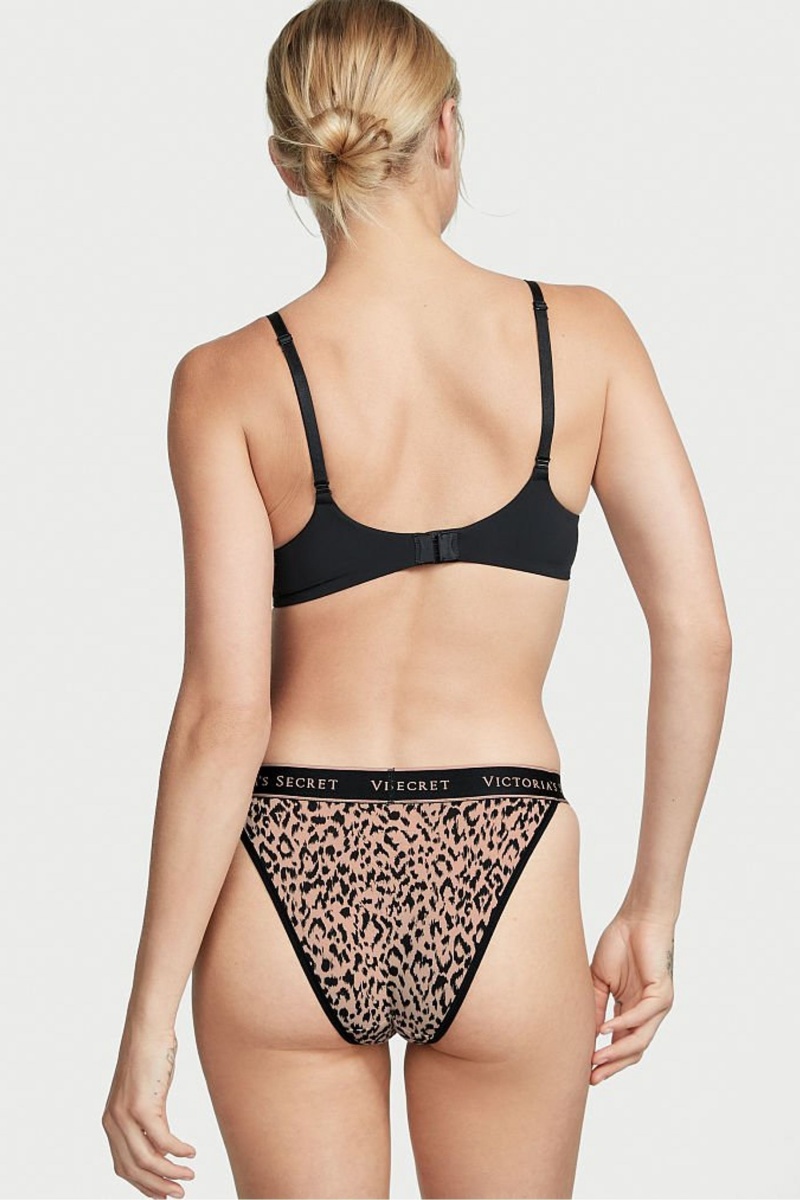 Victoria's Secret Stretch Coton Coton Logo Lanières Knickers Leopard | JTZW-30627