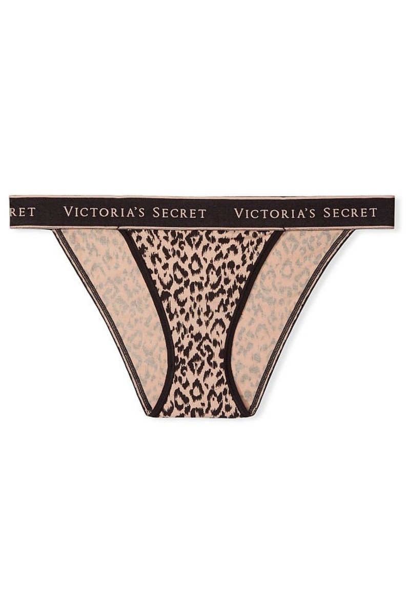 Victoria's Secret Stretch Coton Coton Logo Lanières Knickers Leopard | JTZW-30627