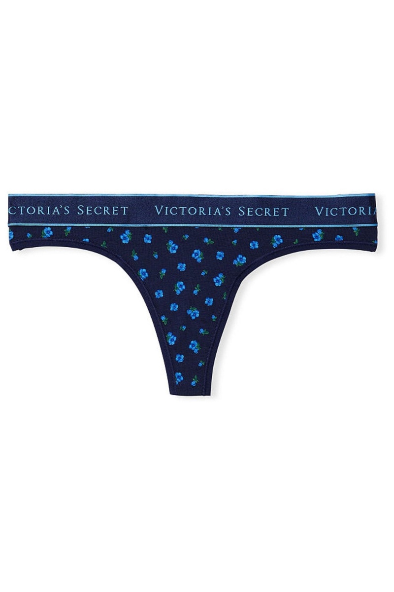 Victoria's Secret Stretch Coton Coton Logo Lanières Knickers Noir | ETHU-41628