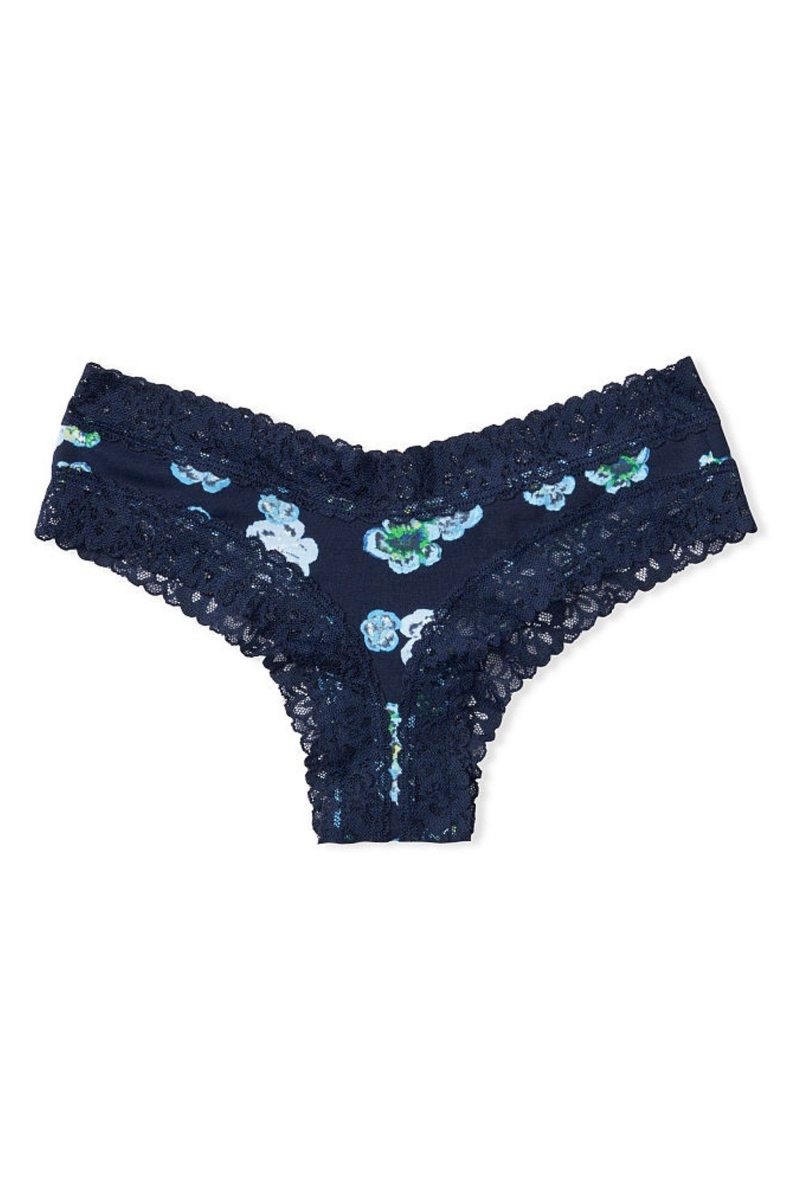 Victoria's Secret Stretch Coton LCE W CTN CHEEKY Aqua Daisy Dot | KYLJ-78264