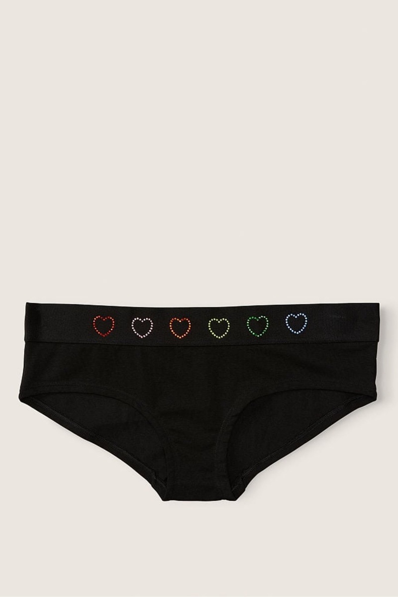 Victoria's Secret Stretch Coton Logo Hipster Noir | DEFZ-37548